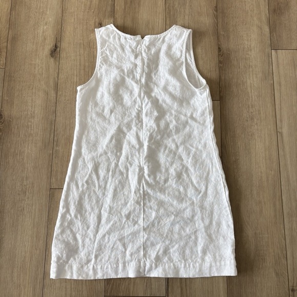 Madewell The Ariana V-Neck Mini Dress Eyelet White Linen Size Medium M Back Zip - Picture 7 of 7